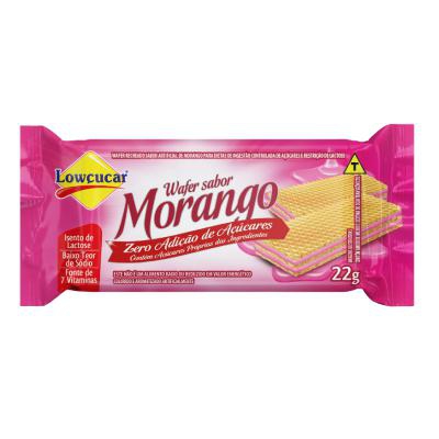 Biscoito Wafer Lowçucar Mini Zero Açúcar Morango 22g